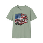Golf Cart American Flag T‑Shirt — Patriotic Utility Vehicle Tee