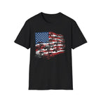 Golf Cart American Flag T‑Shirt — Patriotic Utility Vehicle Tee