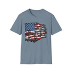Golf Cart American Flag T‑Shirt — Patriotic Utility Vehicle Tee
