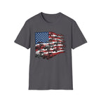 Golf Cart American Flag T‑Shirt — Patriotic Utility Vehicle Tee