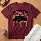 Cartel Golf Cart Sunset T-Shirt — Tropical Palm Beach Vibes