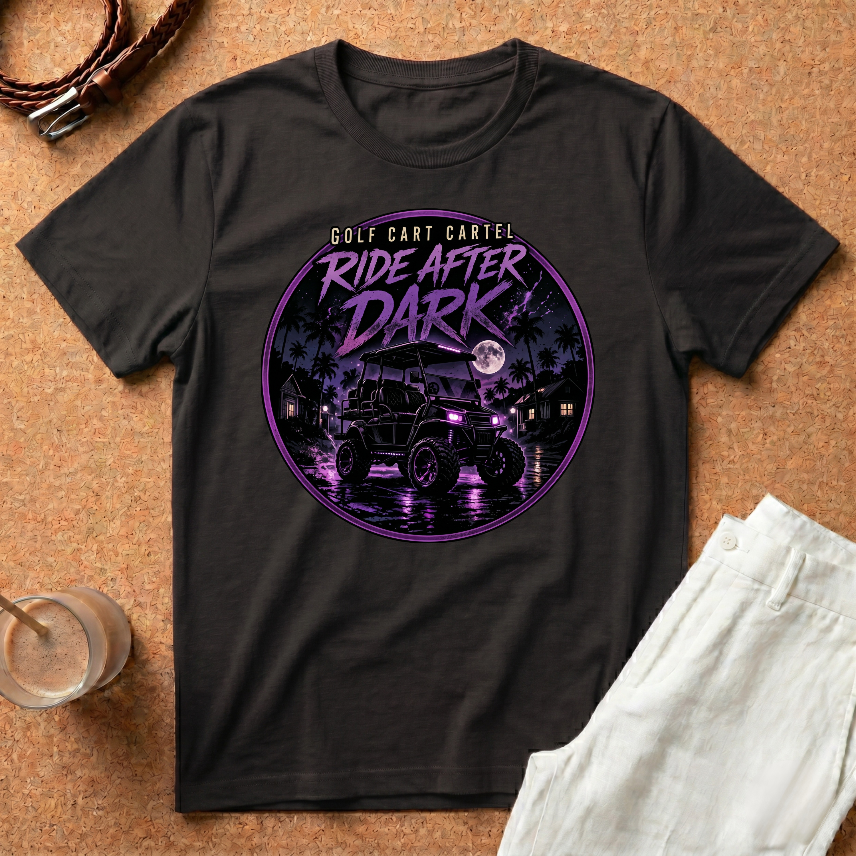 Ride After Dark T-Shirt — Retro Neon Night Bike Graphic Tee