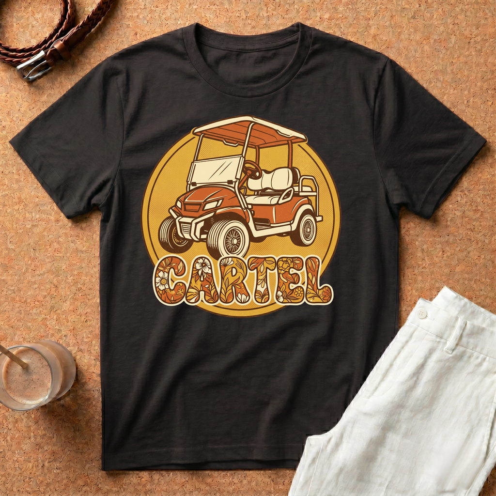 Golf Cart Vintage T-Shirt — Retro 'Cartel' Graphic Tee