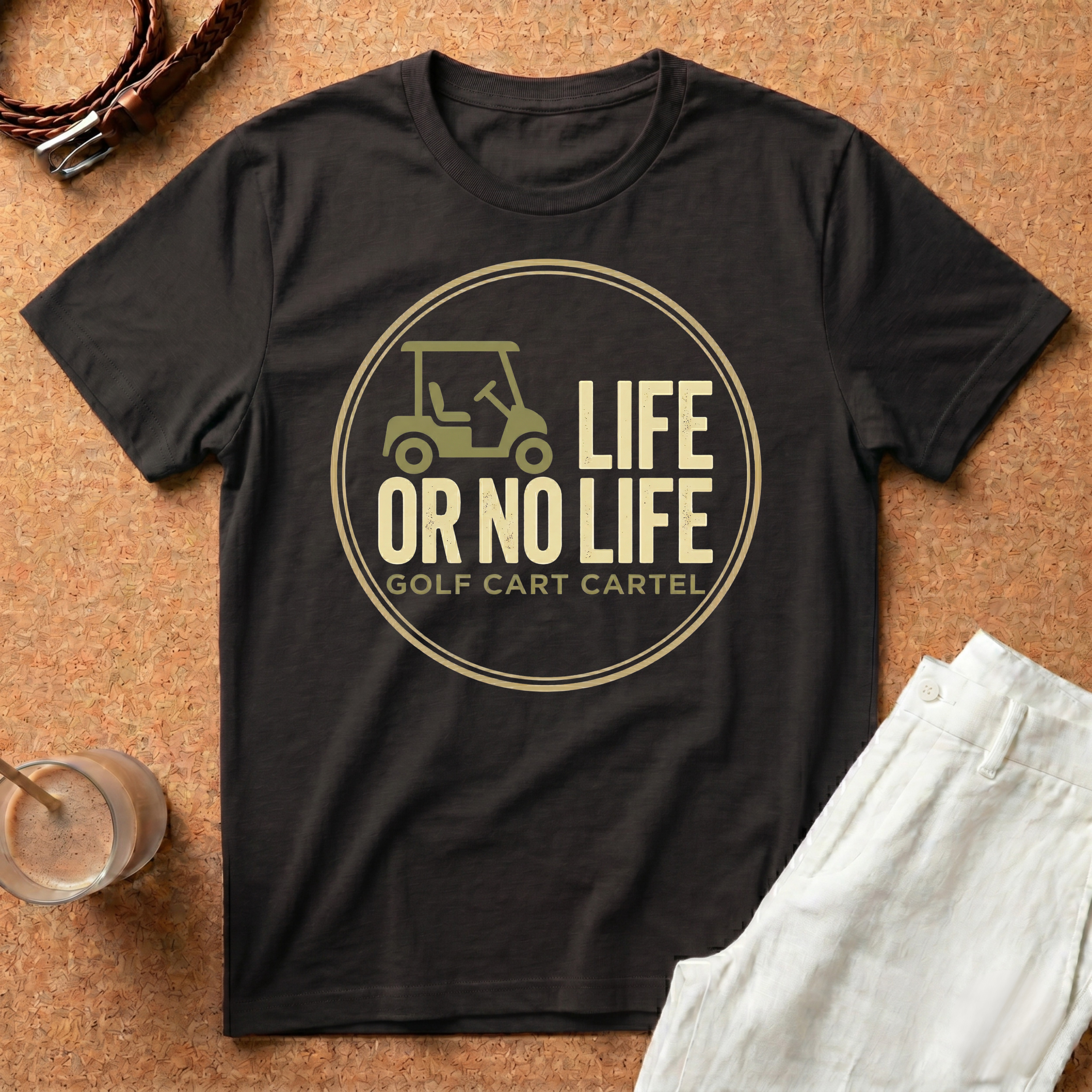 Golf T-Shirt — "Life or No Life" Golf Cart Graphic Tee