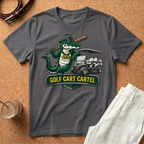 Golf Cart T-Shirt – 'Golf Cart Cartel' Alligator Mascot Graphic Tee