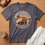 Drinks & Drives Club T-Shirt – Coastal Drinkers Cartel Golf Cart Sunset Tee