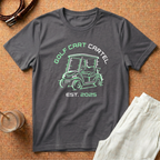 Golf Cart T-Shirt — "Golf Cart Cartel Est. 2025" Vintage Neon Crew Tee