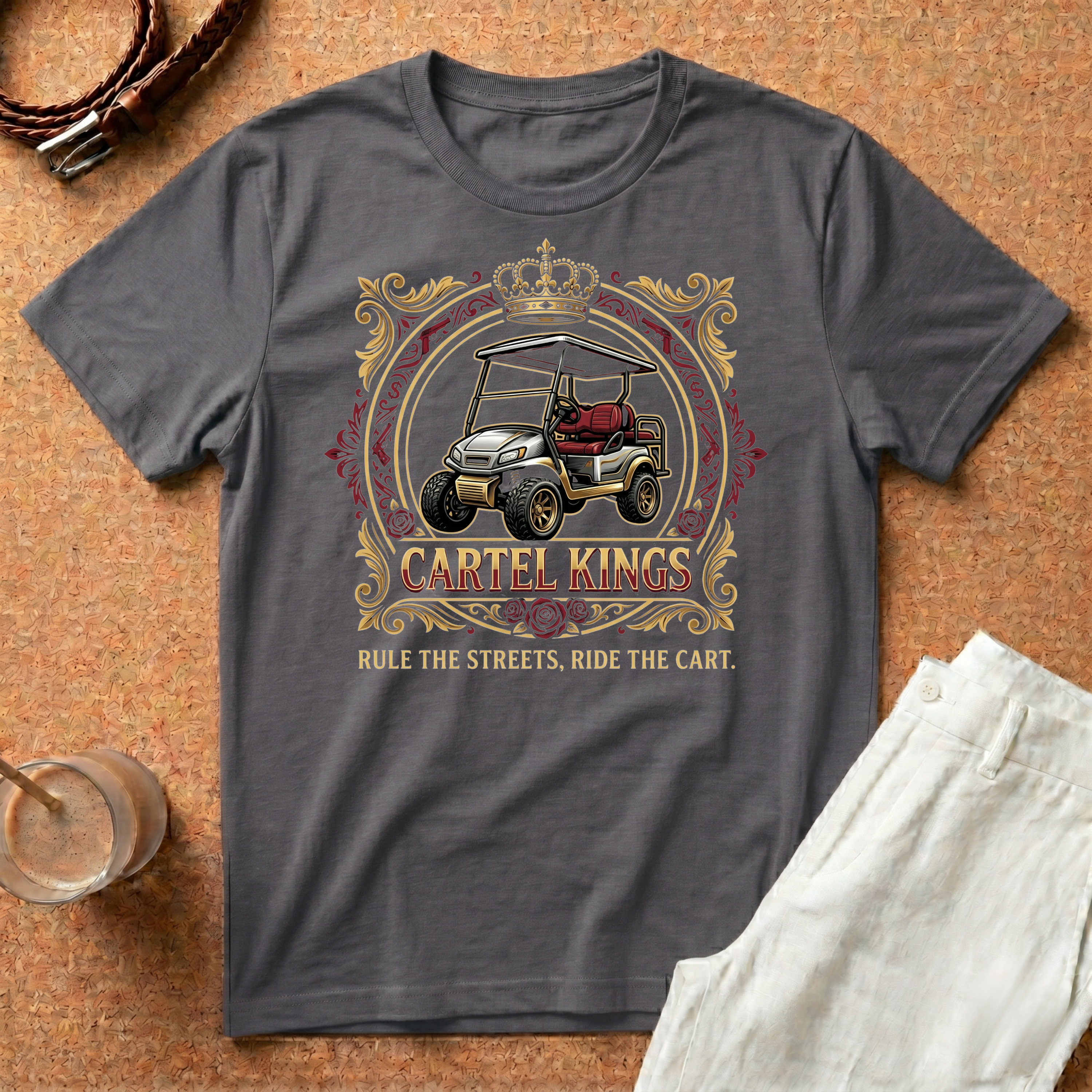 Cartel Kings Golf Cart T-Shirt — Rule the Streets, Ride the Cart Vintage Tee