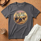 Roll Deep or Don’t Roll Golf Cart T-Shirt — Vintage Sunset Driving Crew Tee