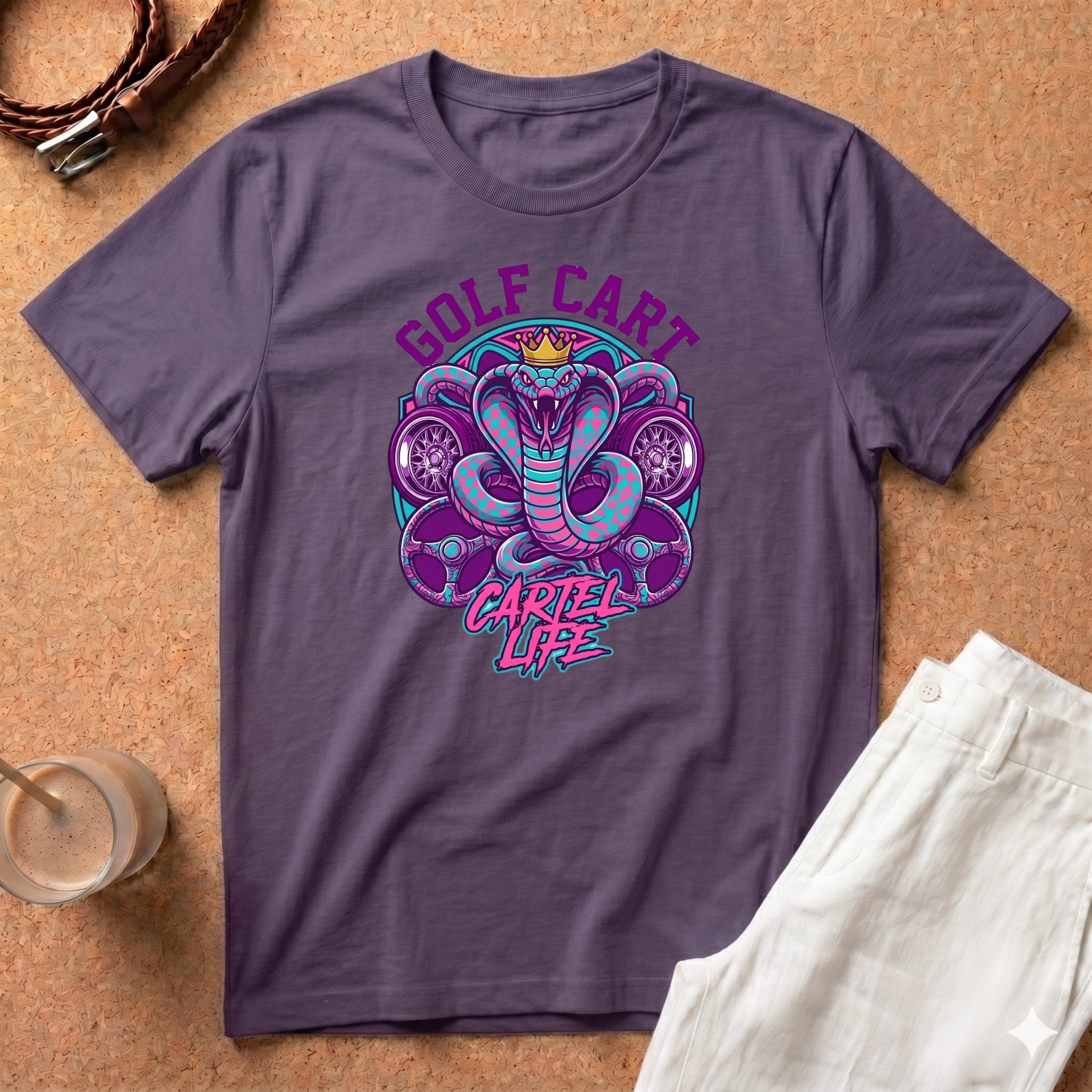 Golf Cart Tank Cobra T-Shirt — 'Cartel Life' Vintage Golf Graphic Tee