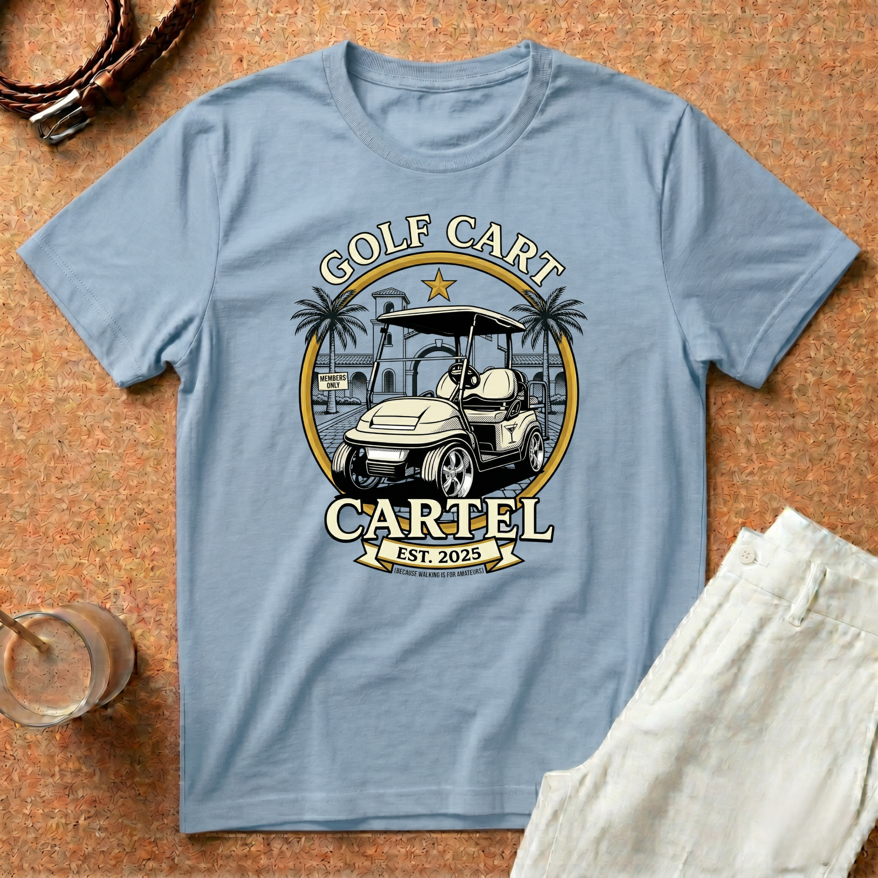 Golf Cart T-Shirt — "Golf Cart Cartel" Vintage Resort Graphic Tee