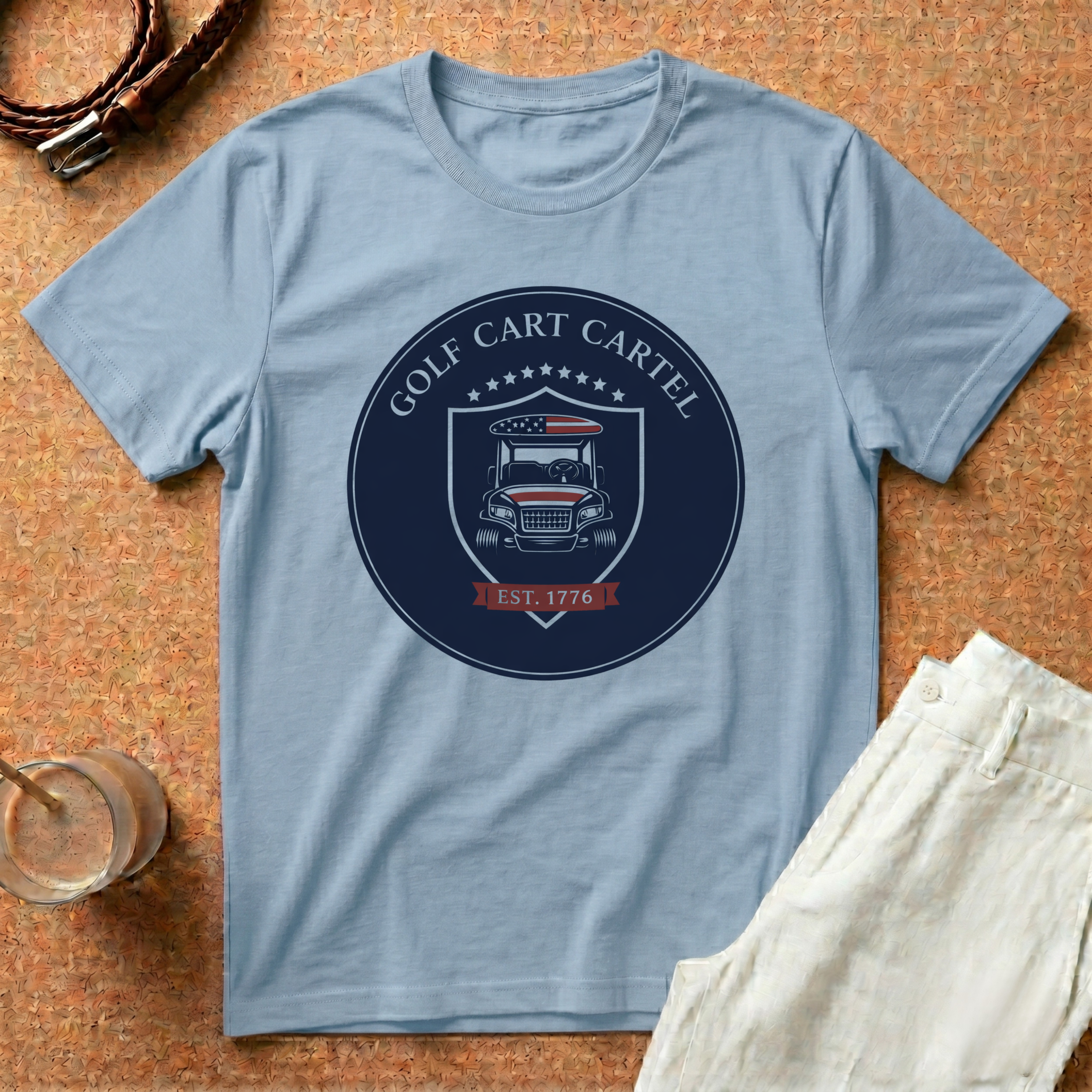 Golf Cart Cartel Graphic T-Shirt — EST. 1776 Vintage Tee