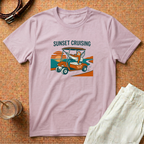 Sunset Cruising T-Shirt — Retro Golf Cart Graphic Tee