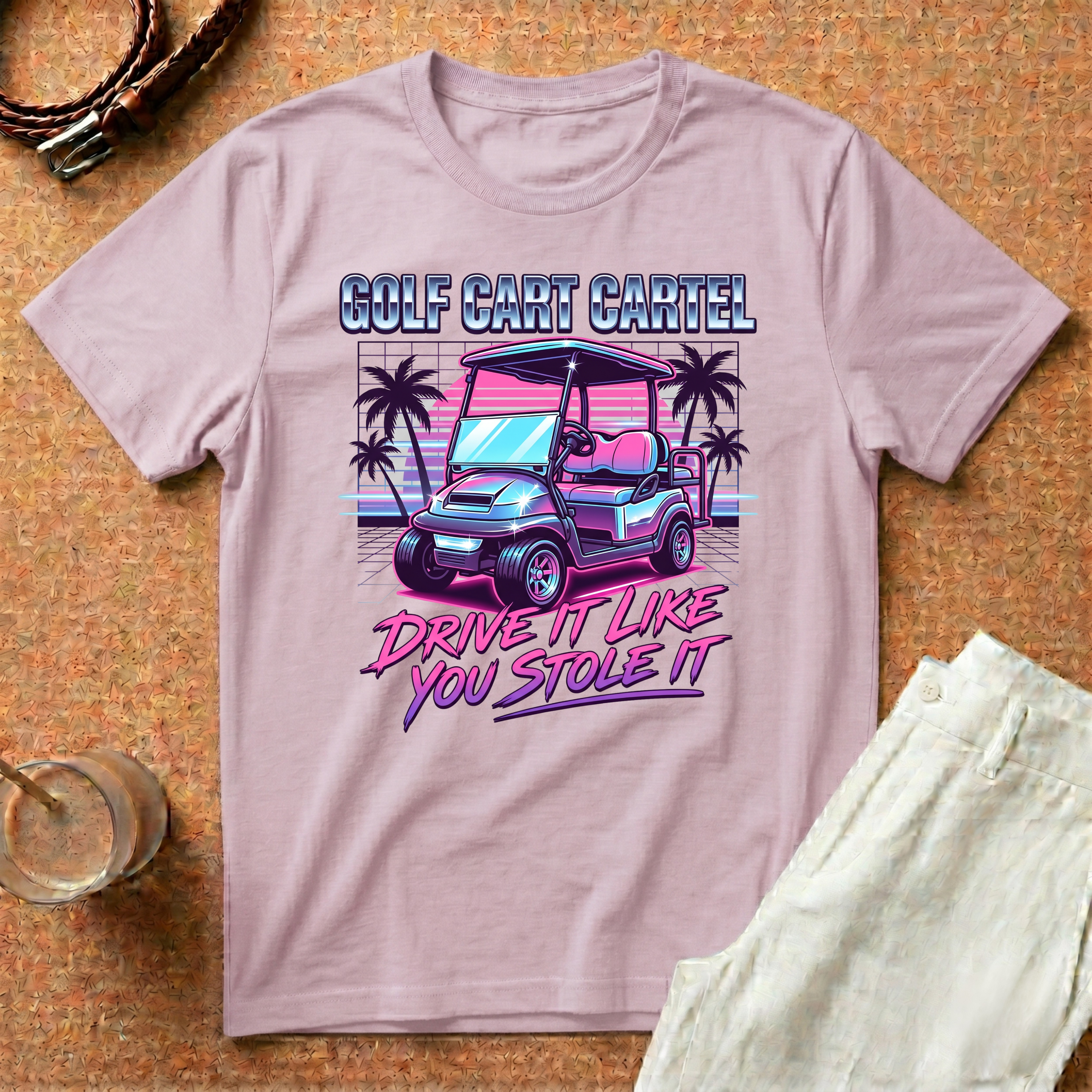 Golf Cart T-Shirt — "Golf Cart Cartel: Drive It Like You Stole It" Retro