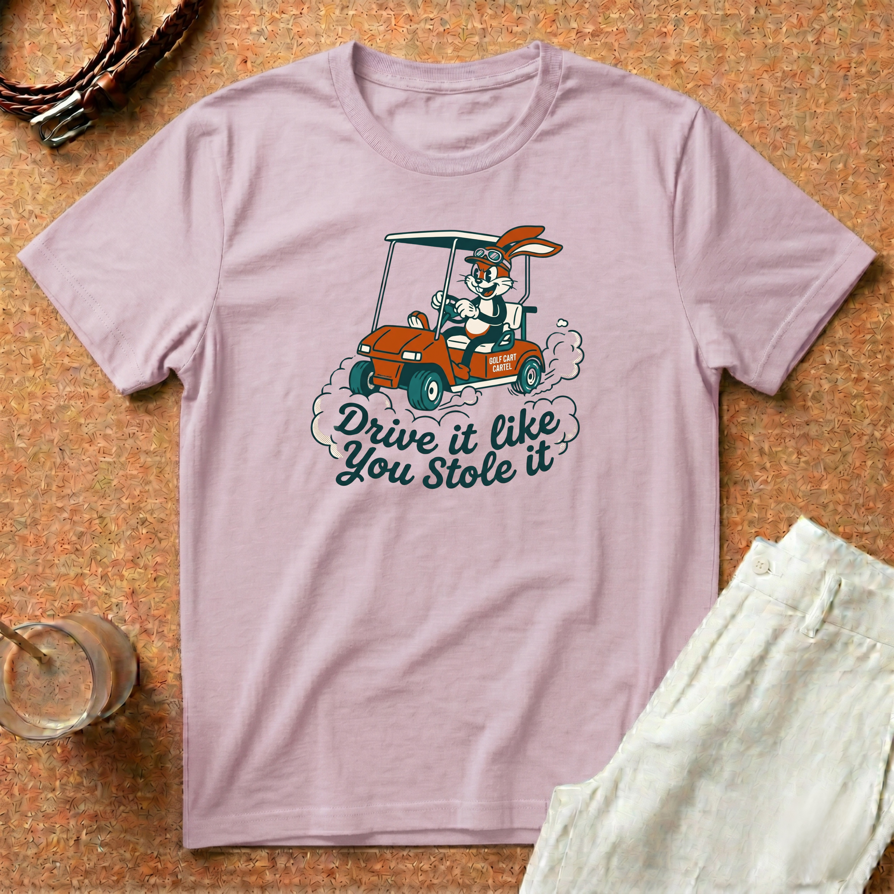 Drive It Like You Stole It T-Shirt — Vintage Cartoon Golf Cart Graphic