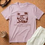 Golf Cart Cartel T-Shirt — Sunset Cruise Club Retro Palm Beach Tee