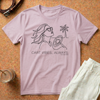 Coastal Vibes T-Shirt — 'Coast Vibes, Always' Line Art Beach Tee