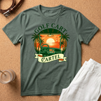 Golf Cart T-Shirt – Retro Sunset 'Golf Cart Cartel' Graphic Tee