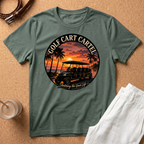 Golf Cart T-Shirt — "Golf Cart Cartel" Sun Set Graphic Tee