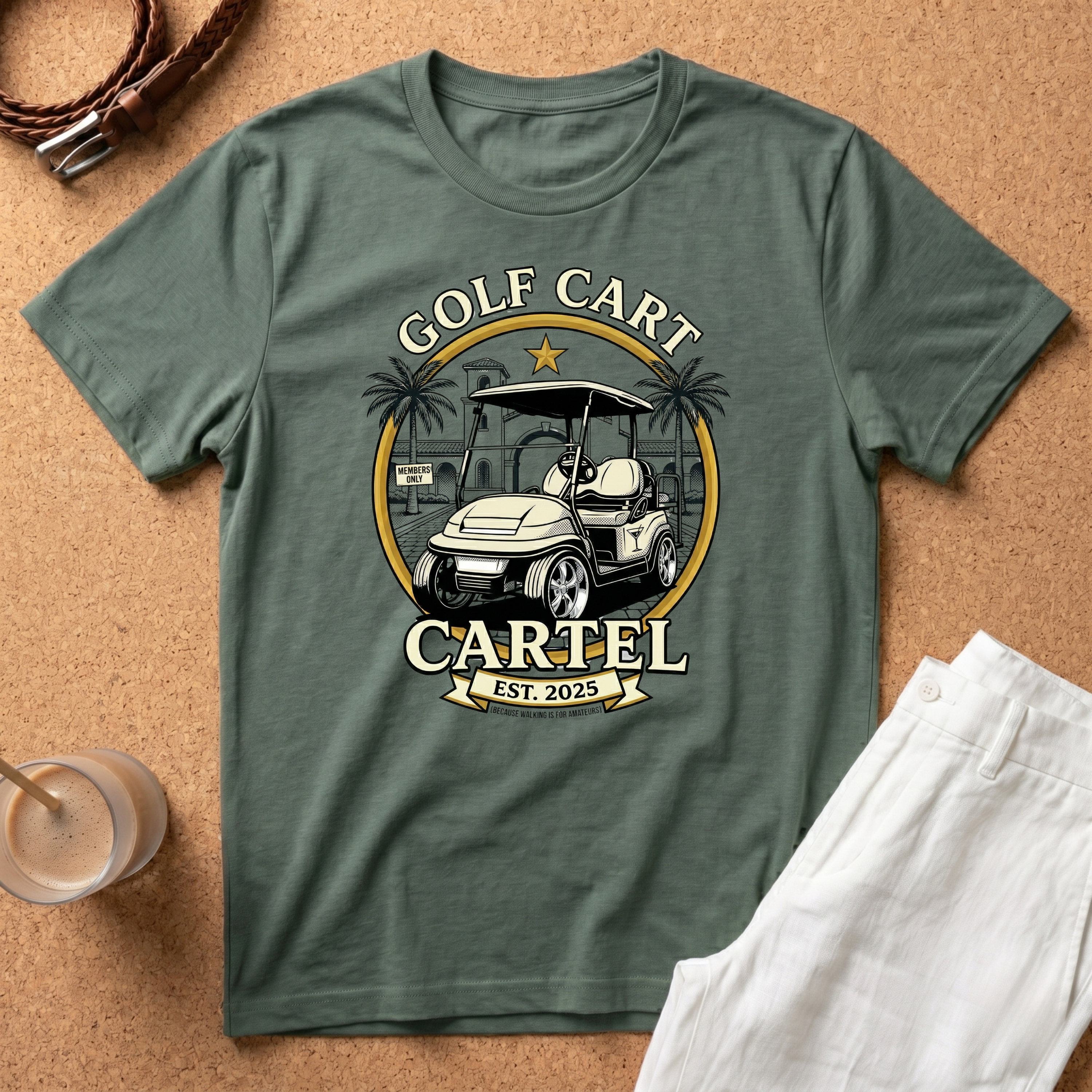 Golf Cart T-Shirt — "Golf Cart Cartel" Vintage Resort Graphic Tee