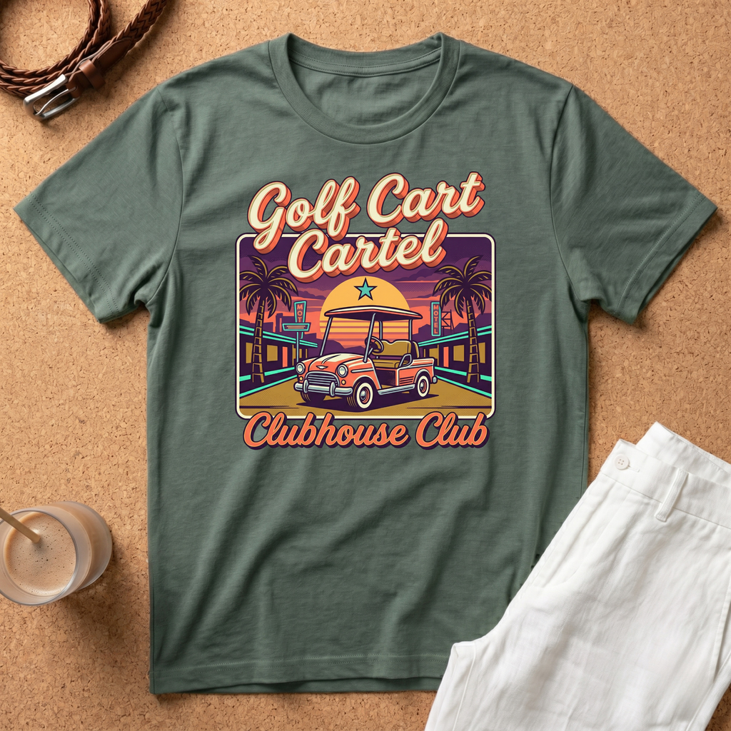 Golf Cart Cartel Clubhouse Club T-Shirt