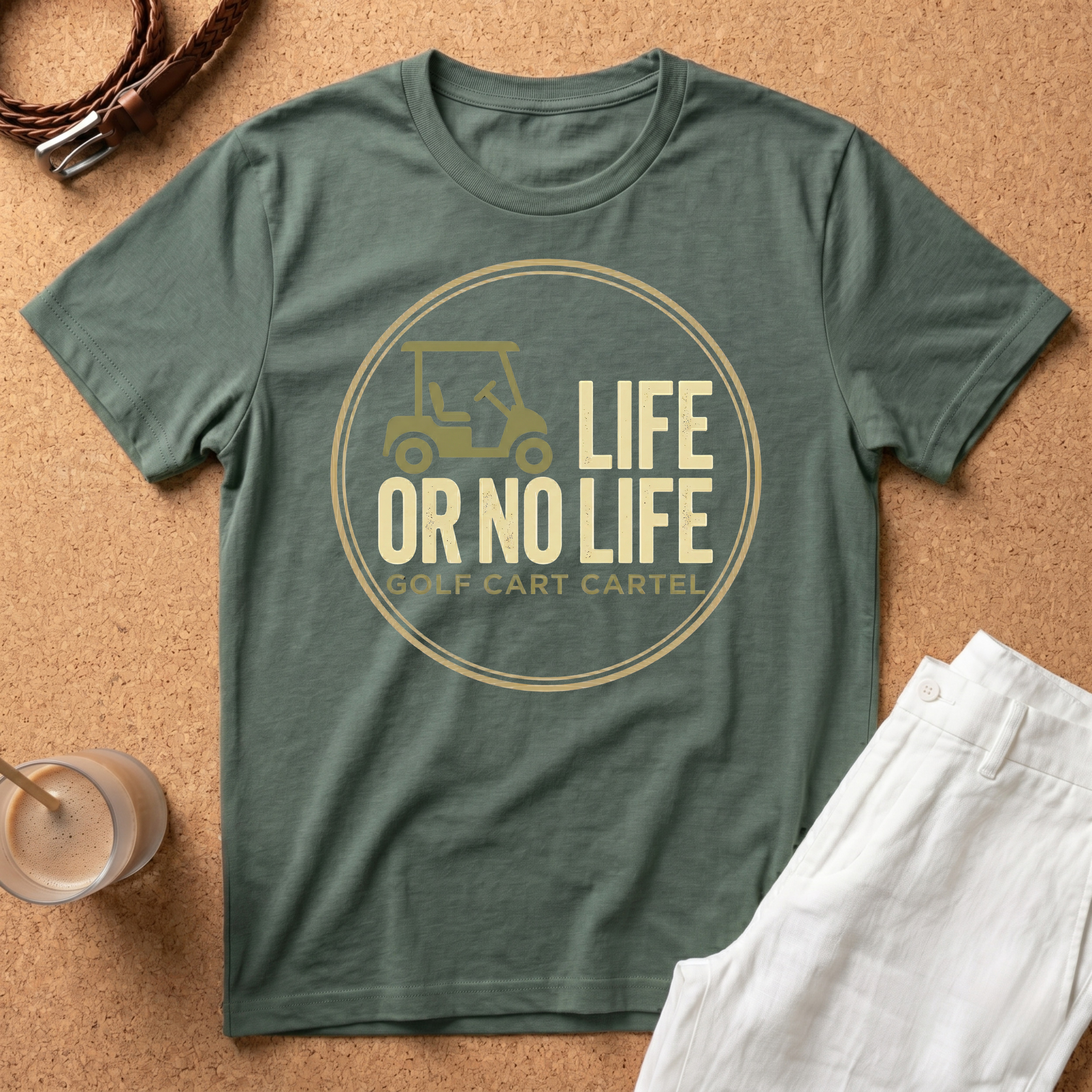 Golf T-Shirt — "Life or No Life" Golf Cart Graphic Tee