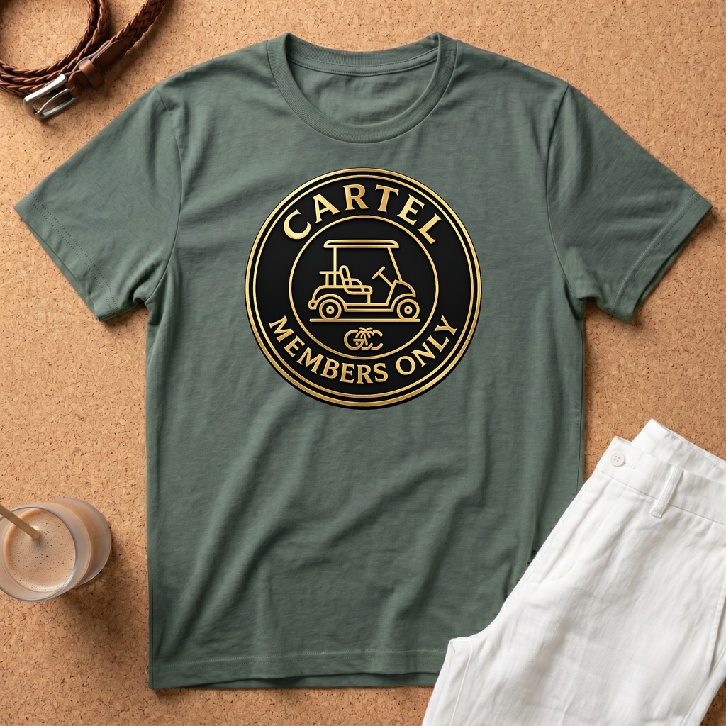 Cartel Members Only Golf Cart T-Shirt — Vintage Club Emblem Tee