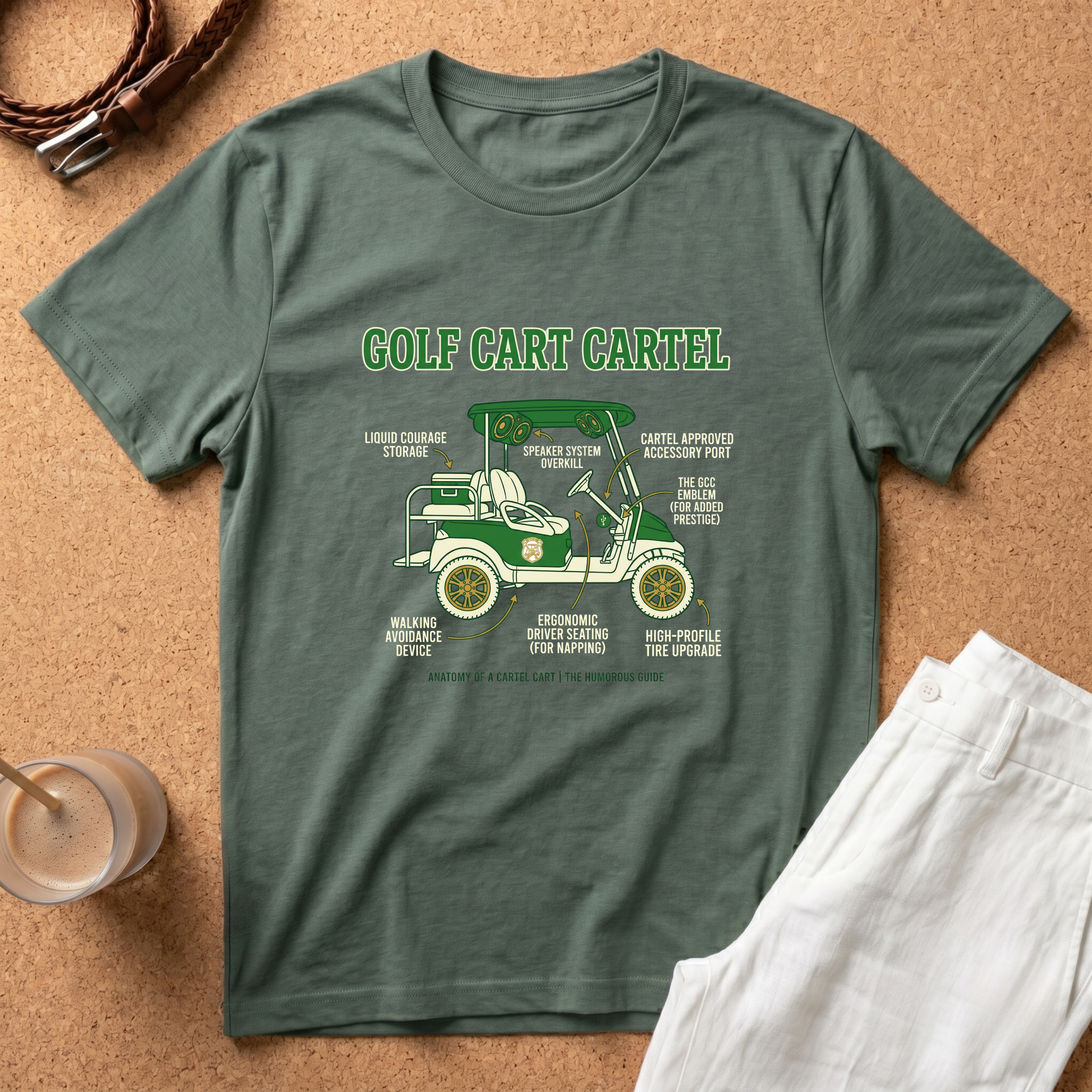 Golf Cart Cartel T-Shirt — Retro Golf Cart Graphic Tee