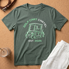 Golf Cart T-Shirt — "Golf Cart Cartel Est. 2025" Vintage Neon Crew Tee