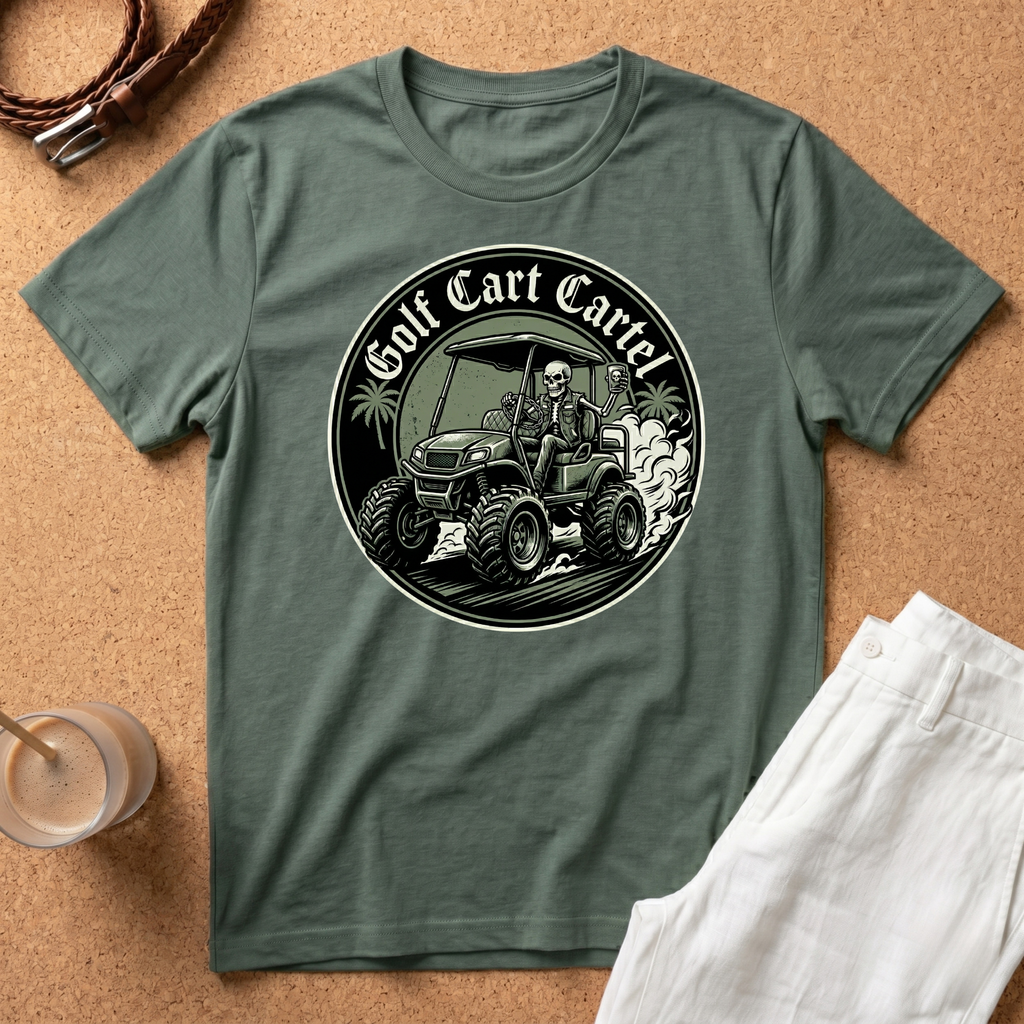 Golf Cart Carten T-Shirt – Retro Golf Cart Club Tee