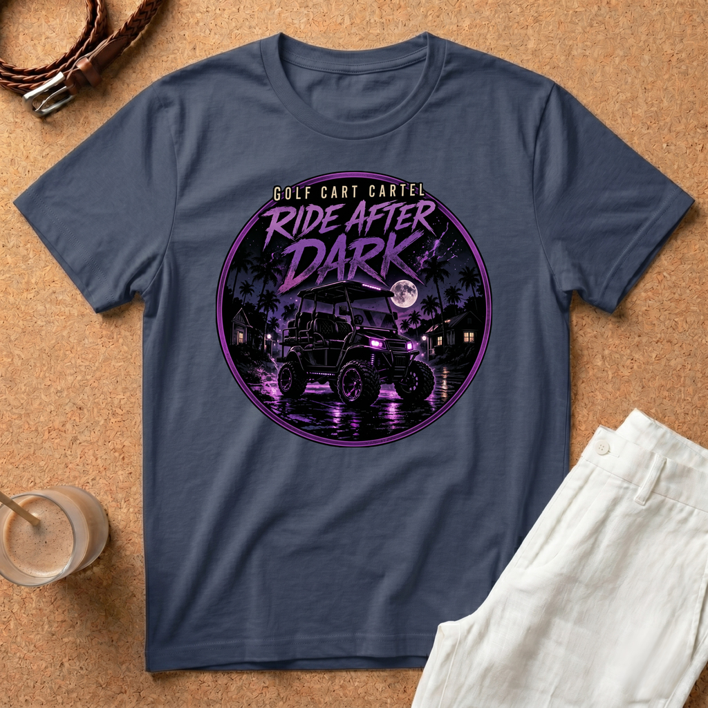 Ride After Dark T-Shirt — Retro Neon Night Bike Graphic Tee