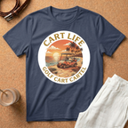 Golf Cart Life Sunset T-Shirt — "Cart Life: Golf Cart Cartel" Retro Beach Tee