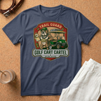 Golf Cart Cartel Trail Guard T-Shirt — Funny Golfing Badge Tee