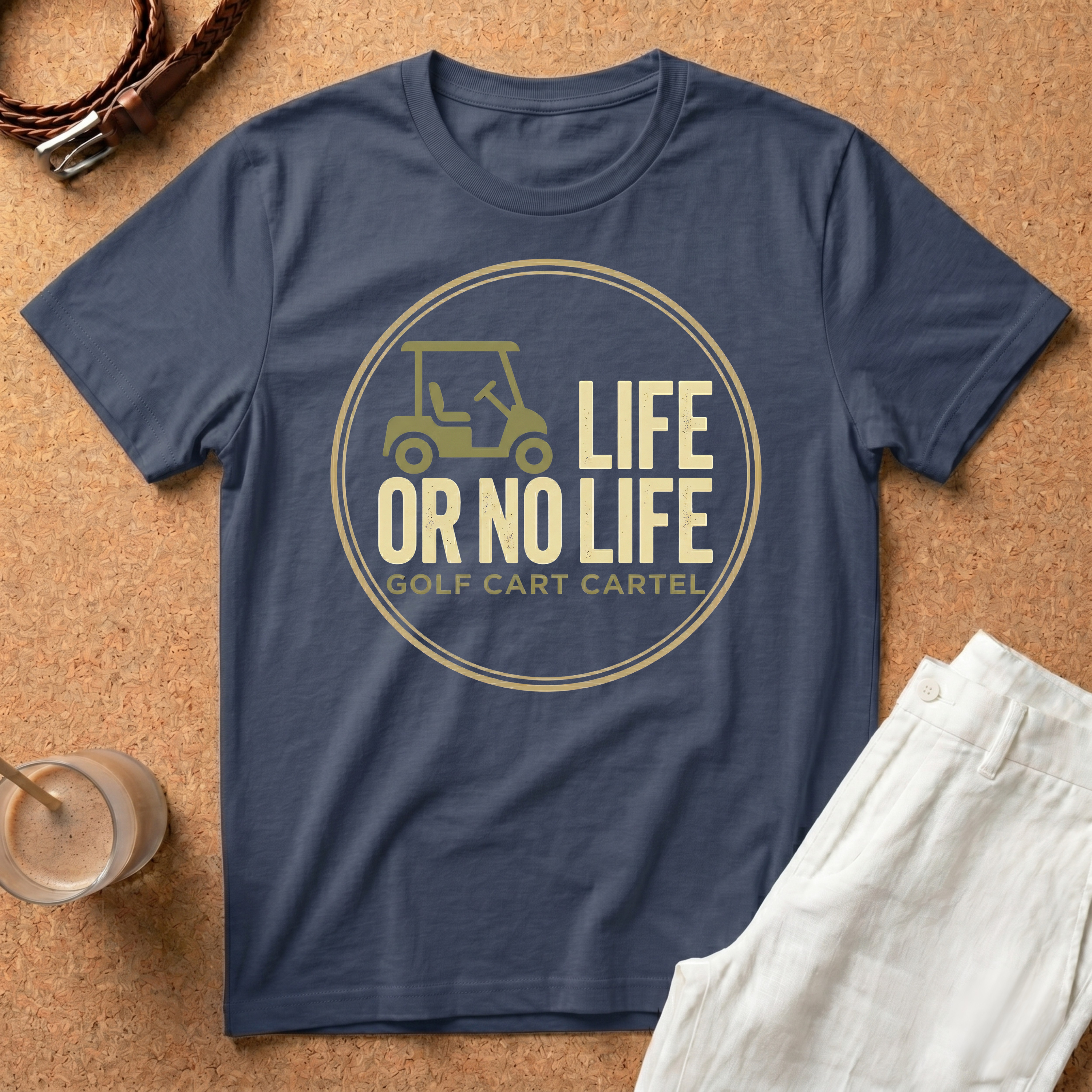 Golf T-Shirt — "Life or No Life" Golf Cart Graphic Tee