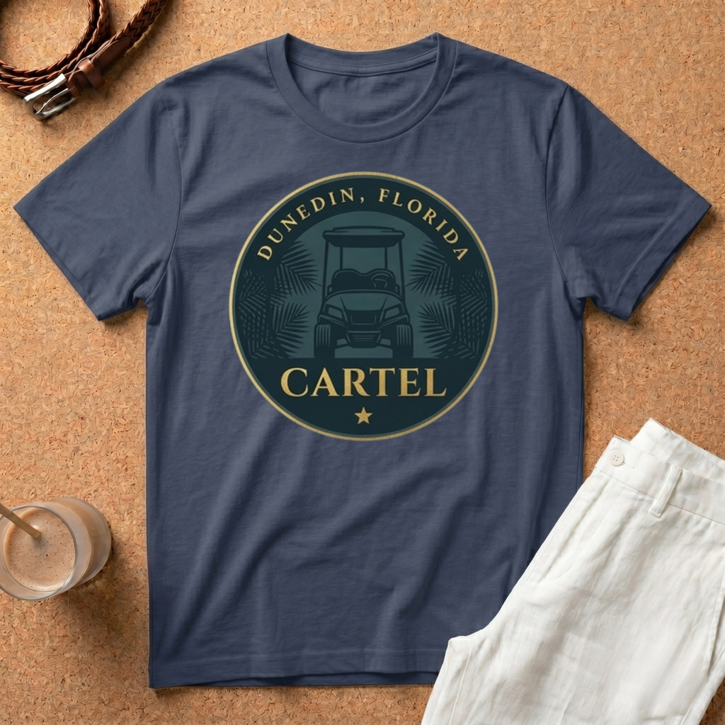 T-Shirt — Dunedin, Florida Cartel Golf Cart Logo Tee