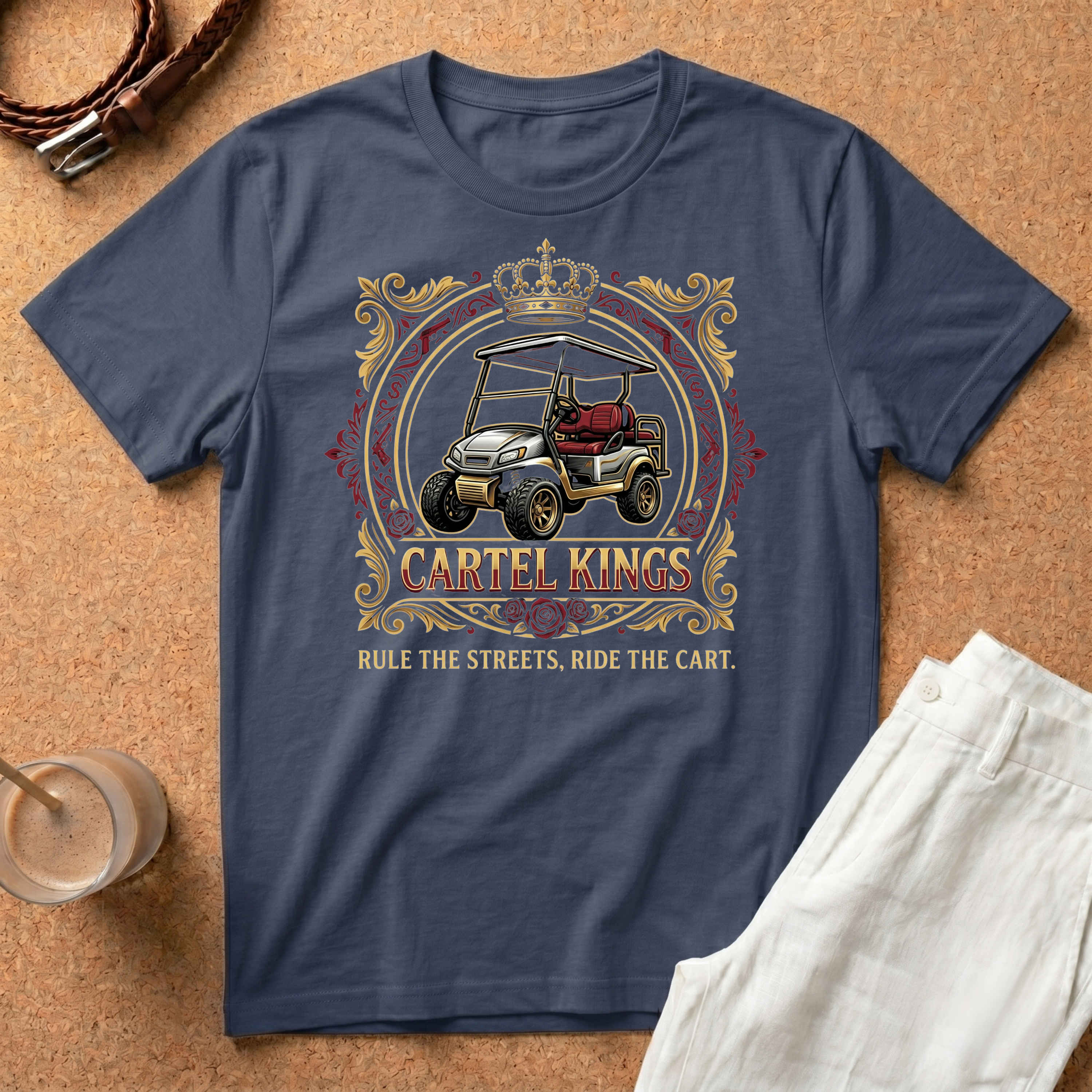 Cartel Kings Golf Cart T-Shirt — Rule the Streets, Ride the Cart Vintage Tee