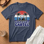 Golf Cart Cartel T-Shirt — Retro Palm Tree Golfing Tee