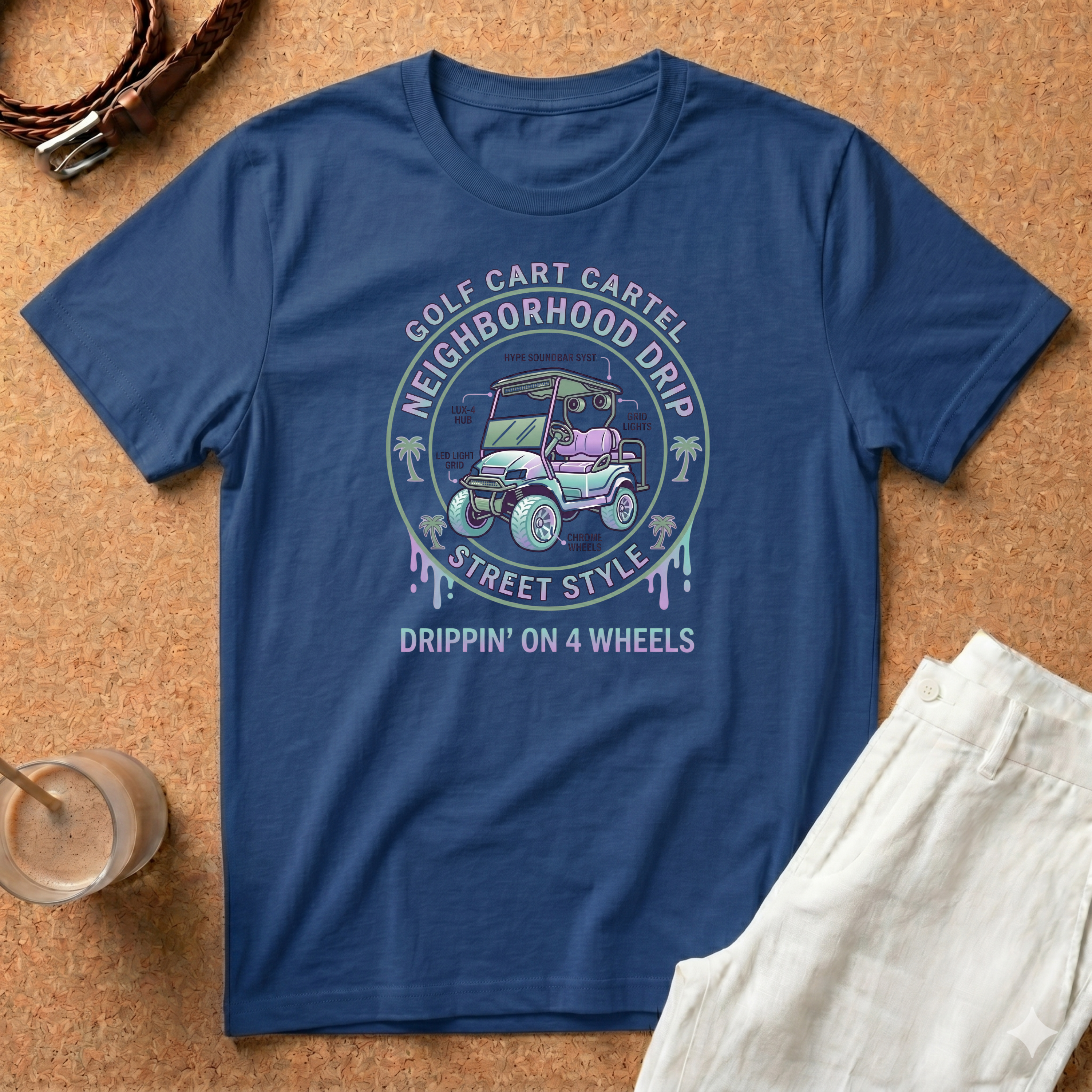 Golf Cart Cartel "Drippin' on 4 Wheels" T-Shirt