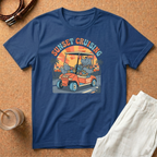 Sunset Cruising T-Shirt — Vintage Golf Cart Beach Tee
