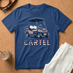 Golf Cart 'Cartel' T-Shirt – Patriotic American Flag Design