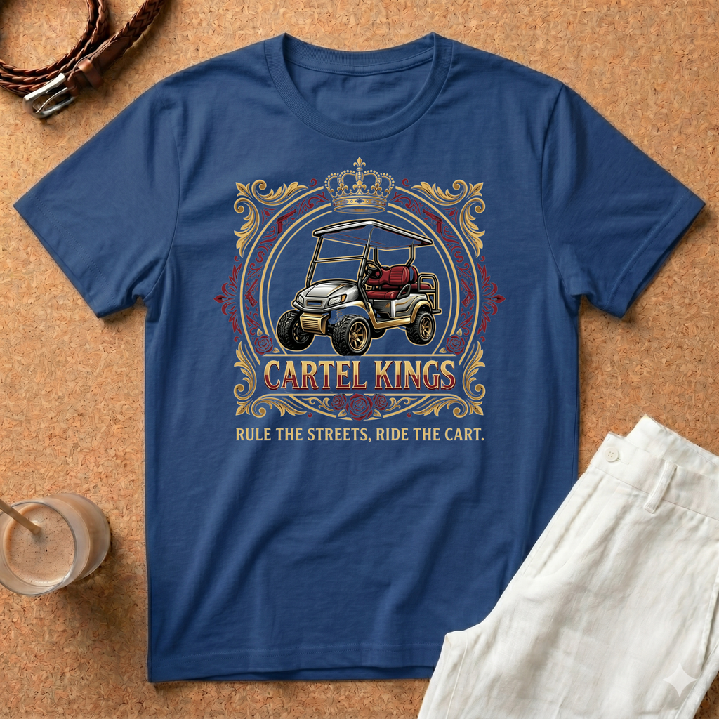 Cartel Kings Golf Cart T-Shirt — Rule the Streets, Ride the Cart Vintage Tee