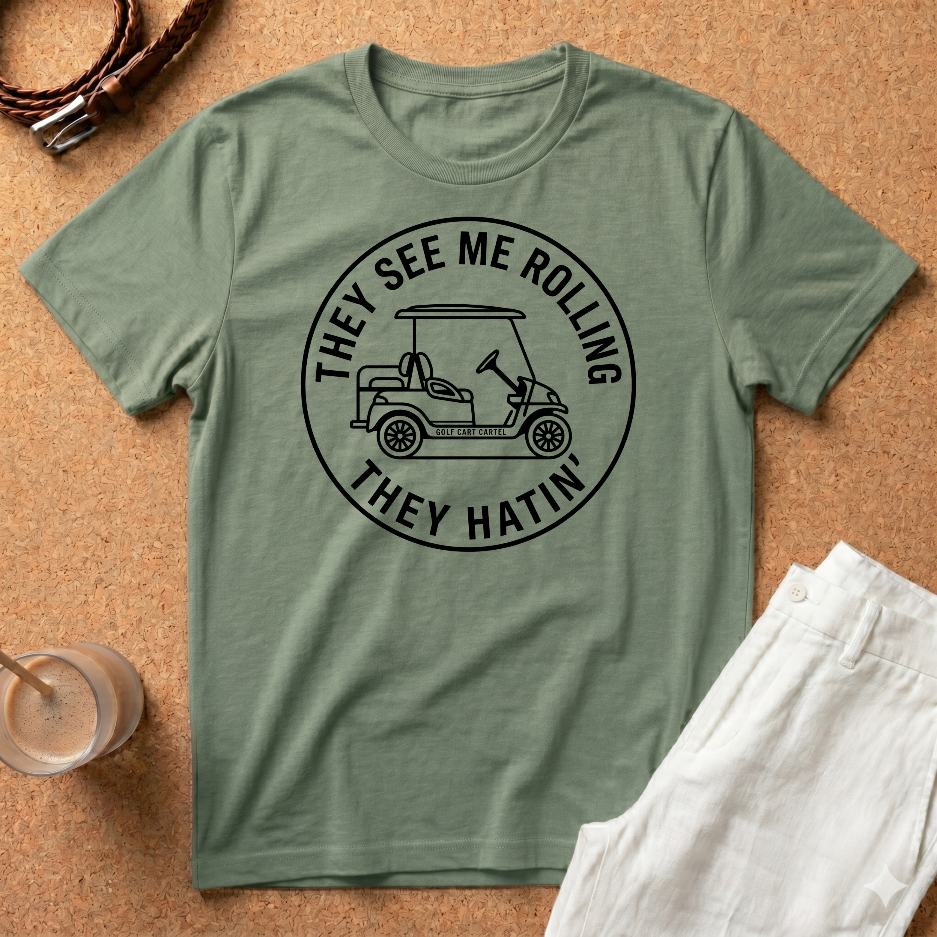 Golf Cart T-Shirt — "They See Me Rolling They Hatin'" Vintage Golf Tee
