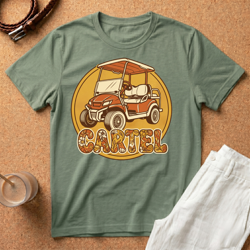 Golf Cart Vintage T-Shirt — Retro 'Cartel' Graphic Tee
