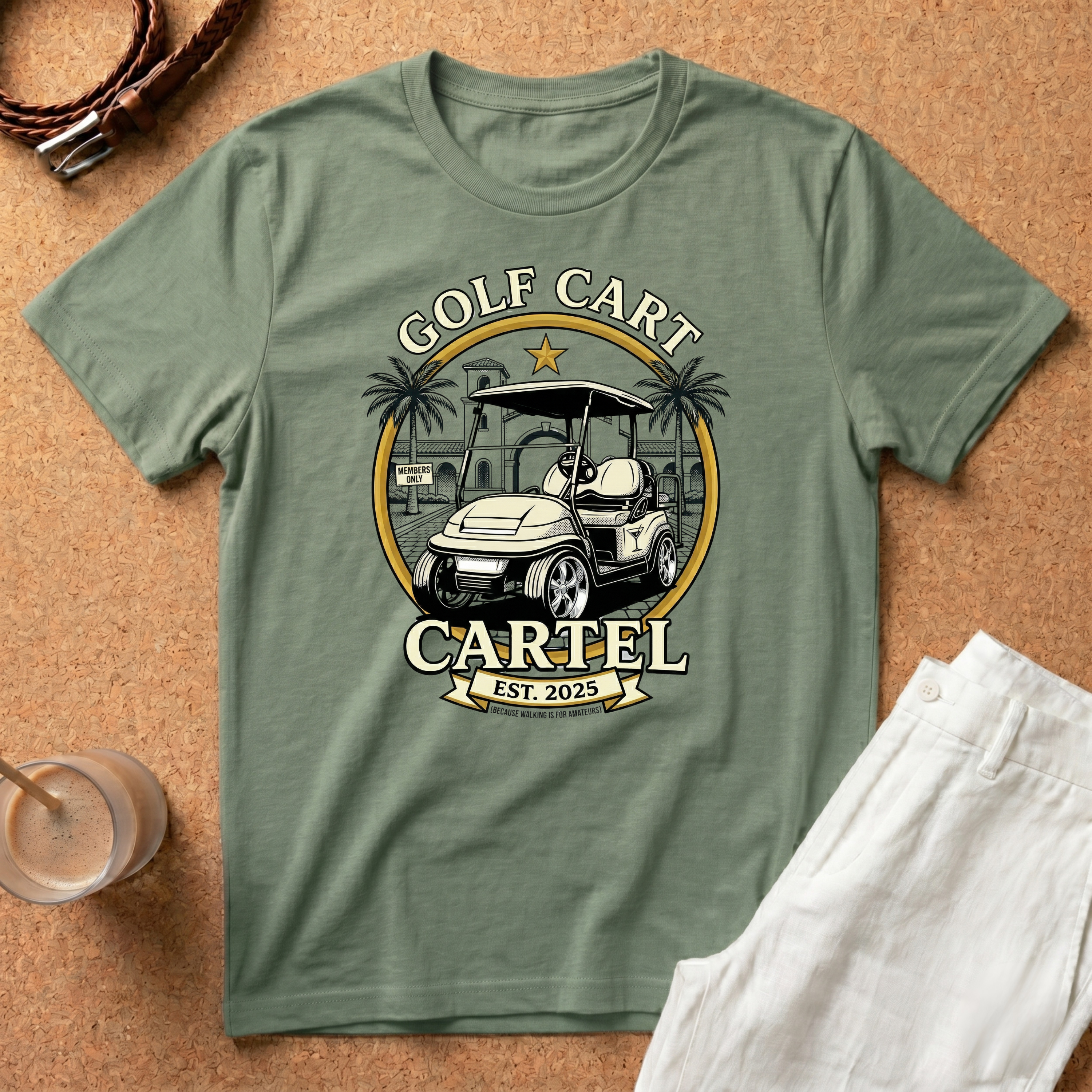 Golf Cart T-Shirt — "Golf Cart Cartel" Vintage Resort Graphic Tee