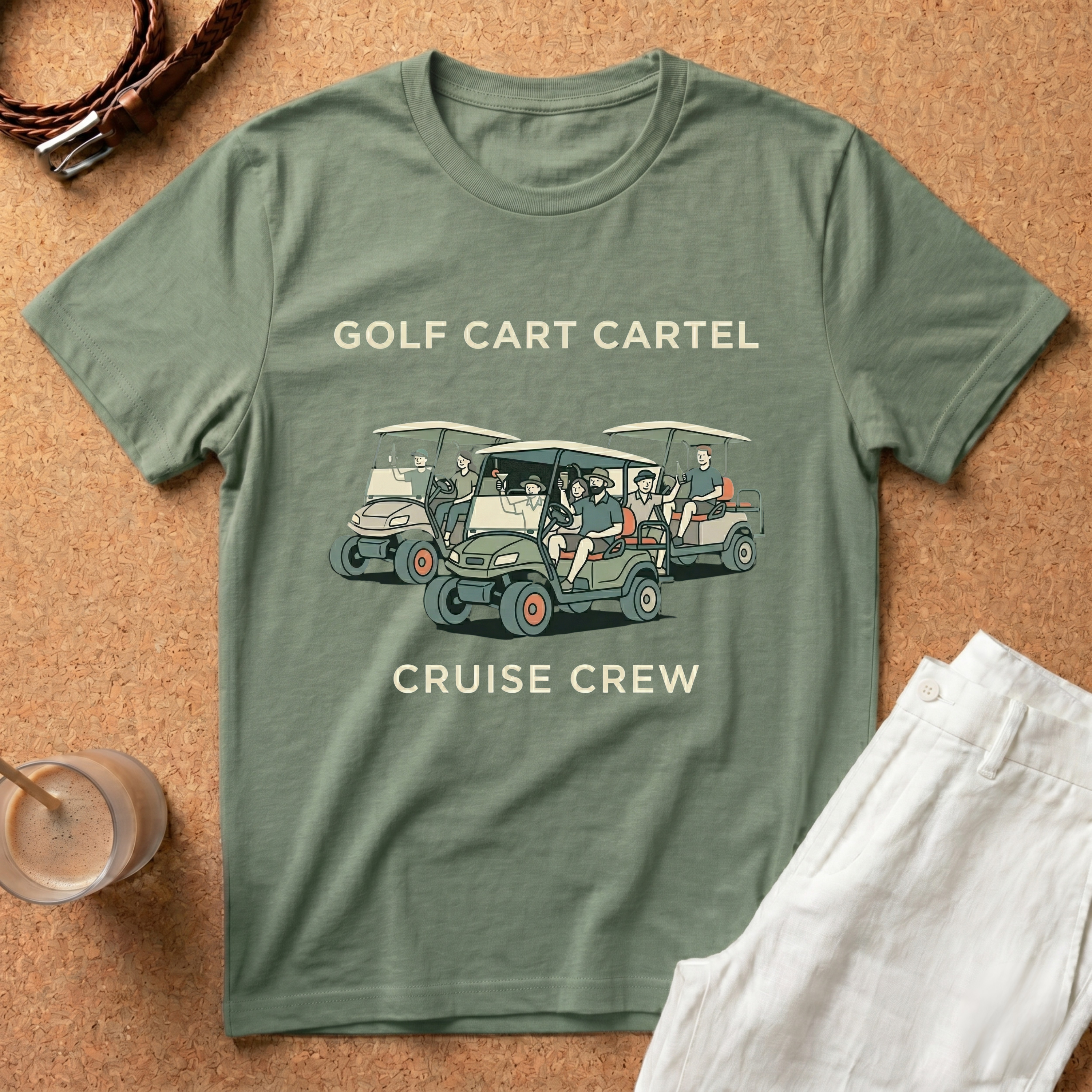 Golf Cart Crew T-Shirt — "Golf Cart Cartel" Vintage Cruise Crew Tee