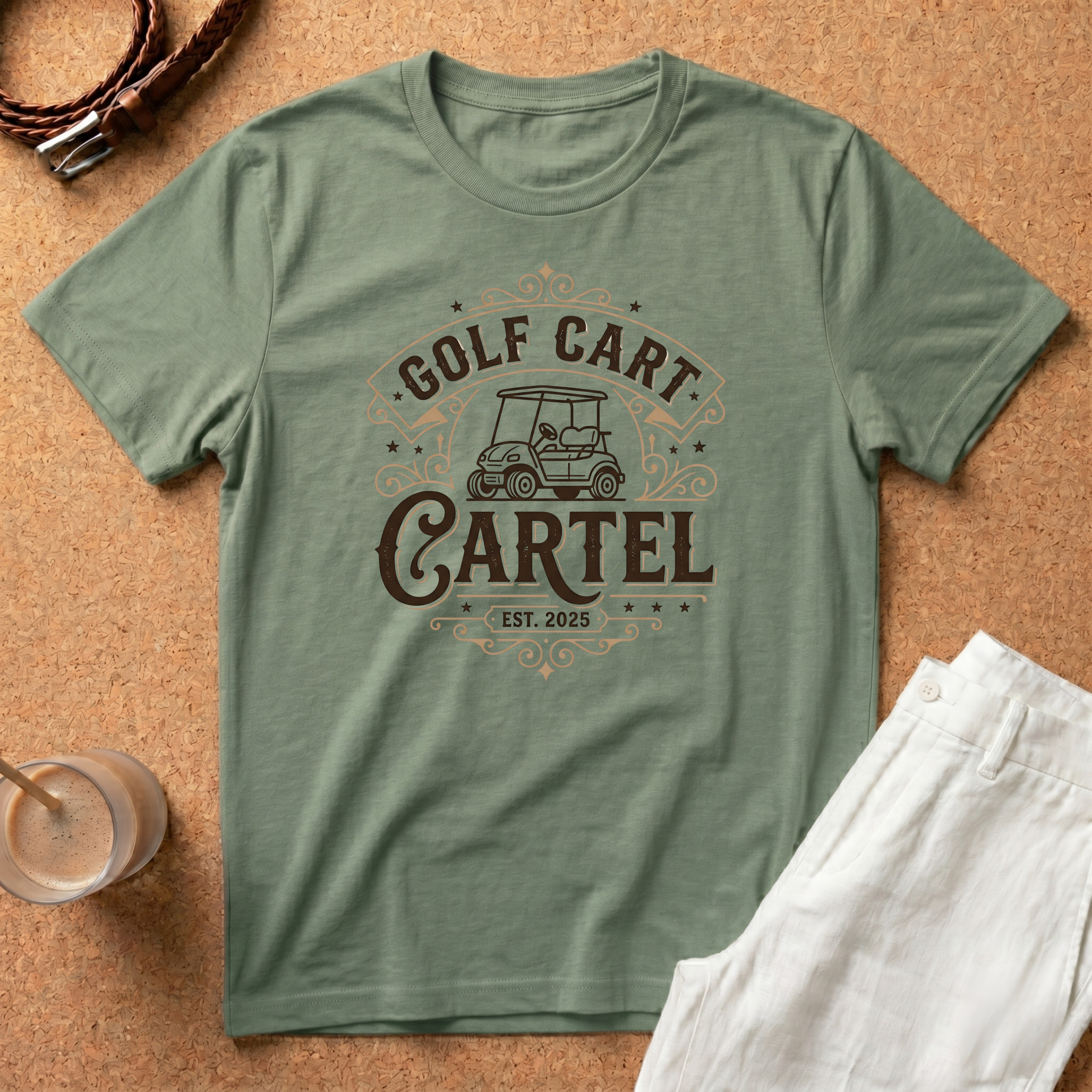 Golf Cart Cartel T-Shirt — Vintage Golf Cart Graphic Tee (Est. 2025)
