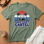 Golf Cart Cartel T-Shirt — Retro Palm Tree Golfing Tee