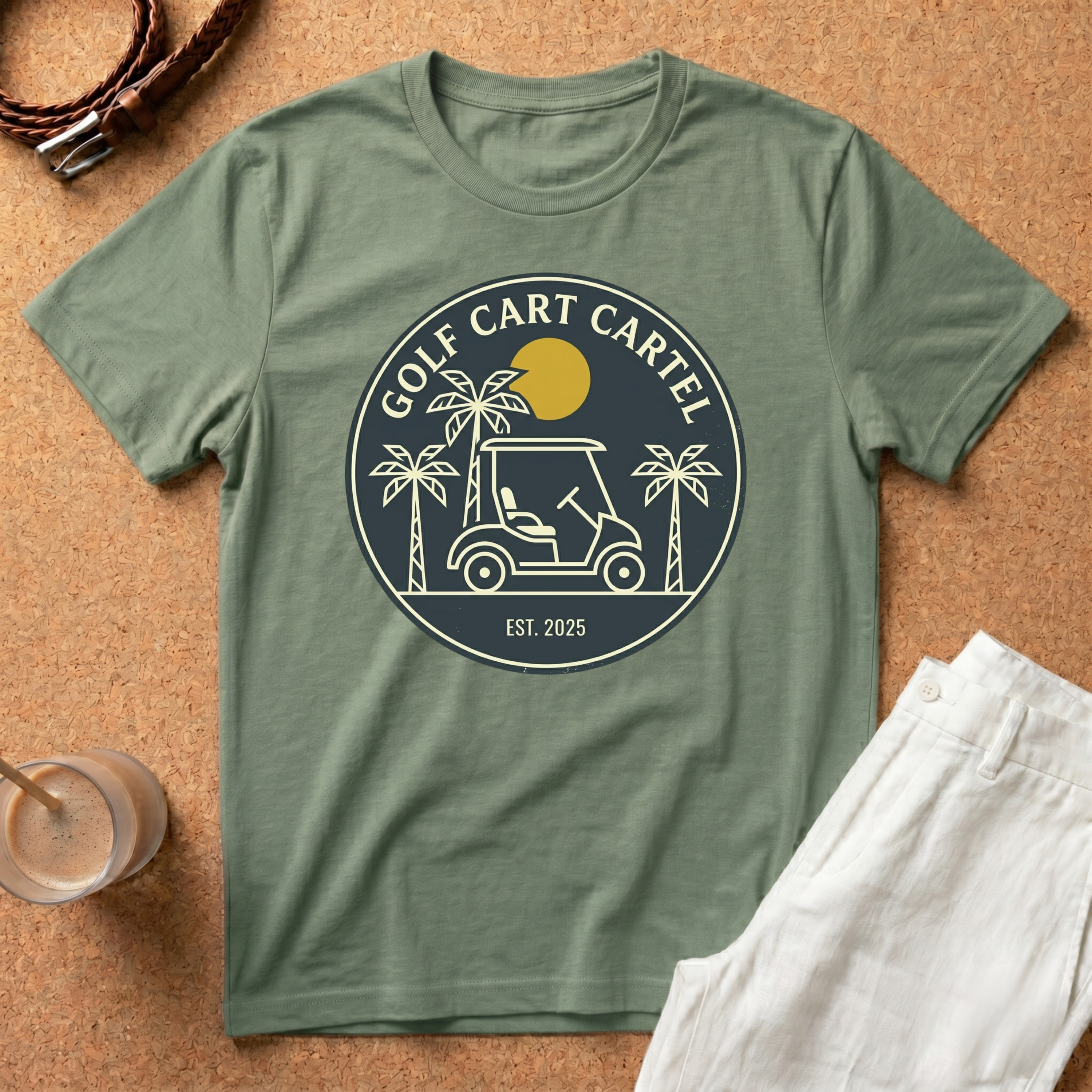 Golf Cart Cartel T-Shirt – Vintage Palm Golfing Tee