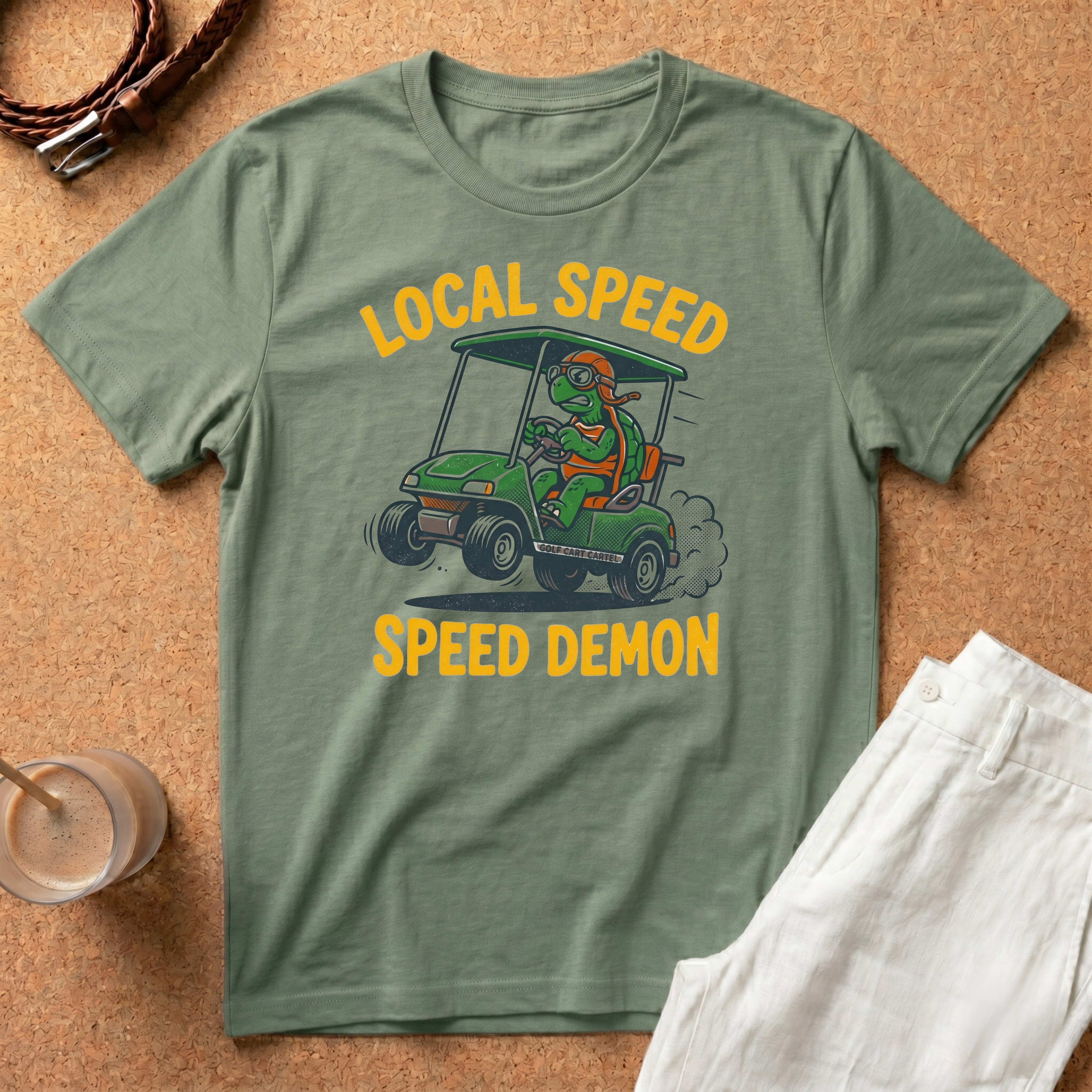 Speed Demon Golf Cart T-Shirt — "Local Speed" Retro Cartoon Tee