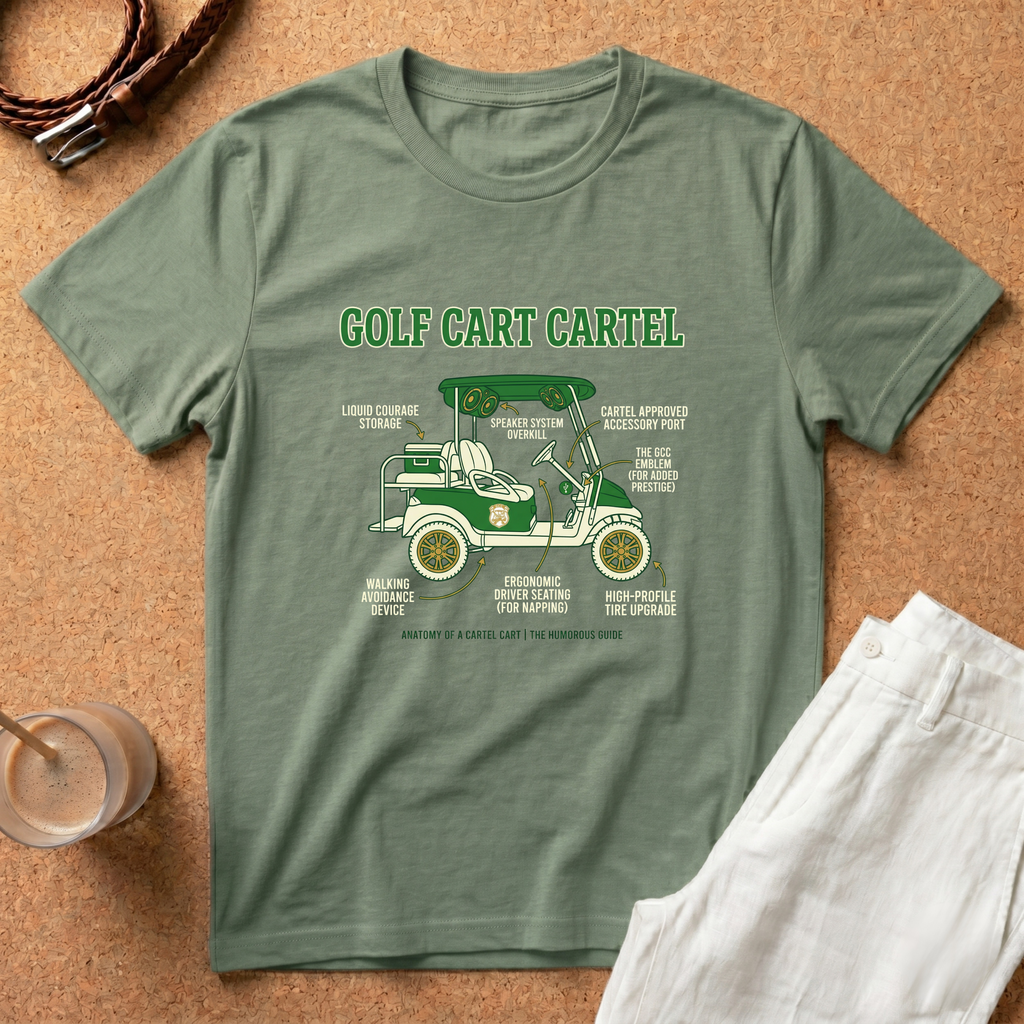 Golf Cart Cartel T-Shirt — Retro Golf Cart Graphic Tee